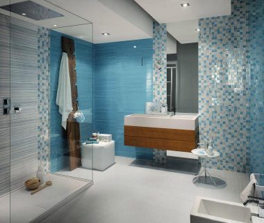 Design badkamer blauw